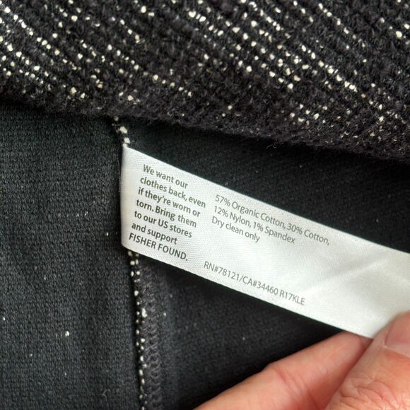 Eileen Fisher Organic Cotton Knit Blazer Jacket Women's XL Black Tweedy Comfort - Picture 4 of 7